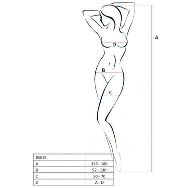 Bodystocking a Rete Passion Crothless Aperto Nero Taglia Unica